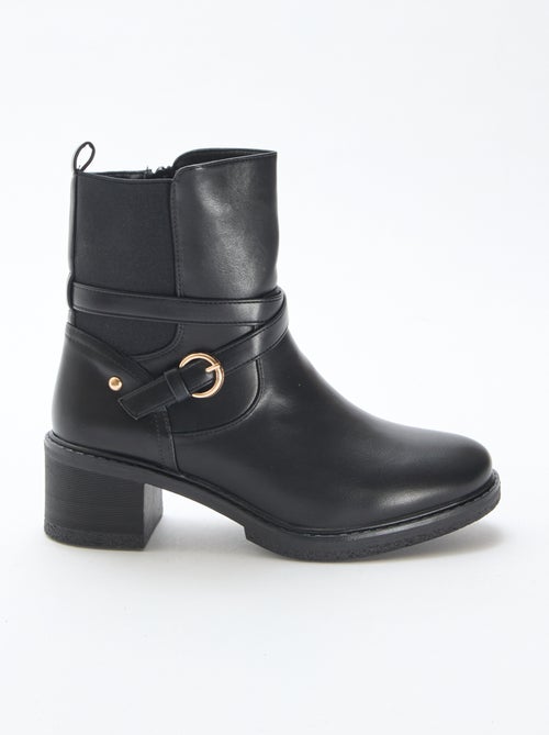 Bottines élastiquées à sangles - Kiabi