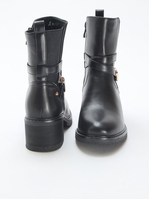 Bottines élastiquées à sangles - Kiabi