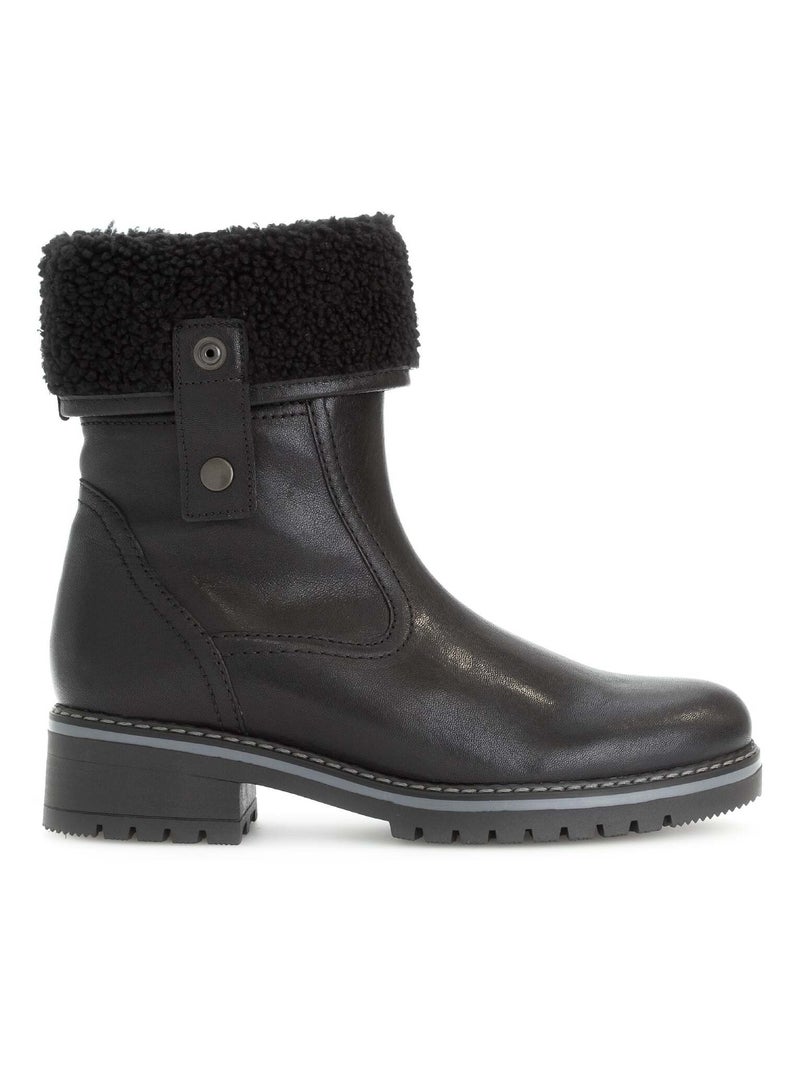 Bottines  en combinaison cuir Gabor Noir Noir - Kiabi