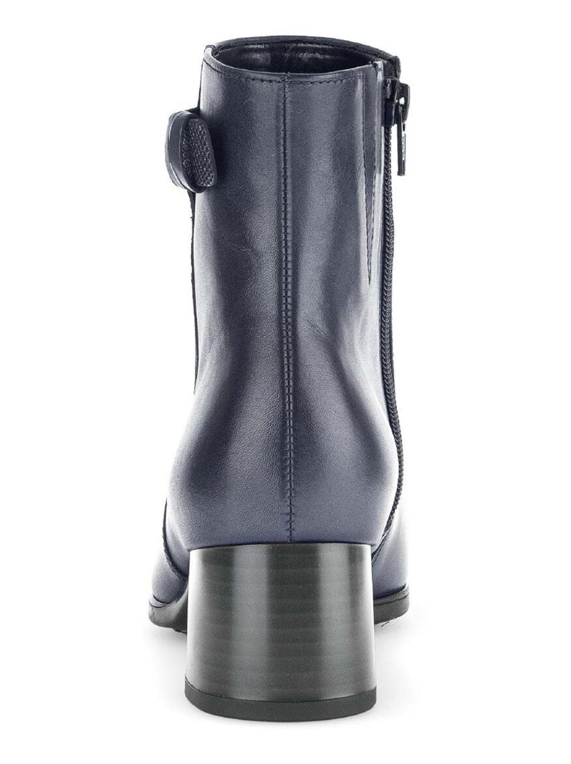 Bottines  en combinaison cuirs Bleu marine - Kiabi