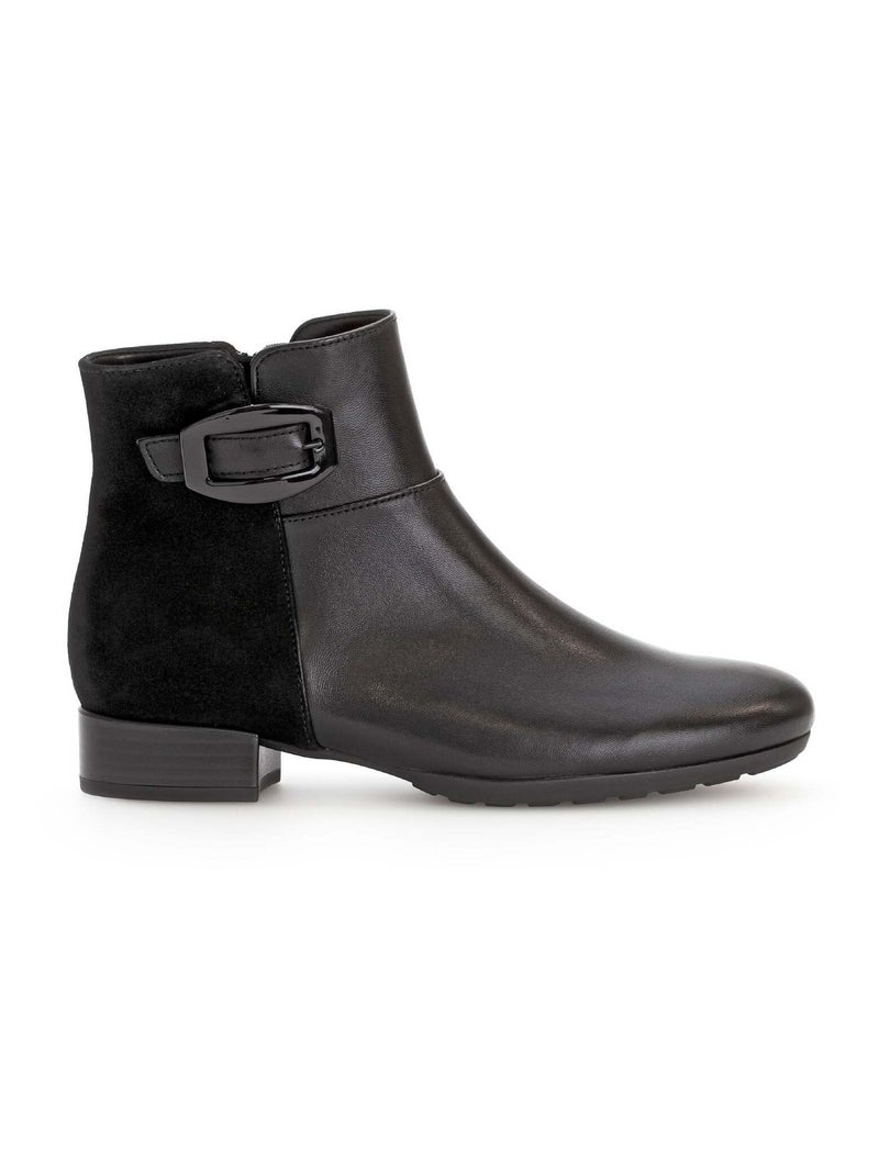 Bottines  en combinaison cuirs Gabor Noir Noir - Kiabi