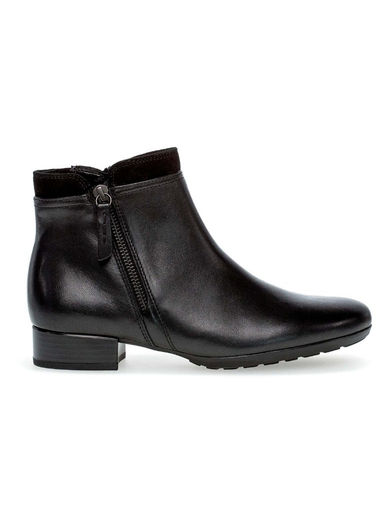 Bottines  en combinaison cuirs Gabor Noir Noir - Kiabi
