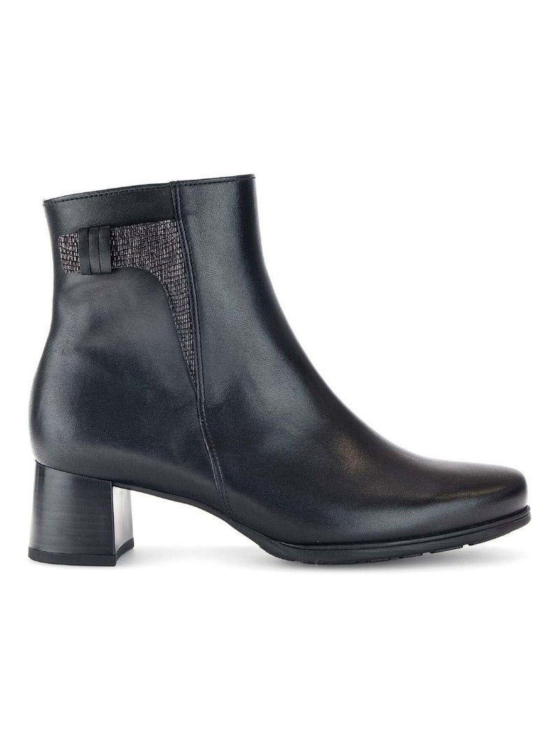 Bottines  en combinaison cuirs Noir Noir - Kiabi