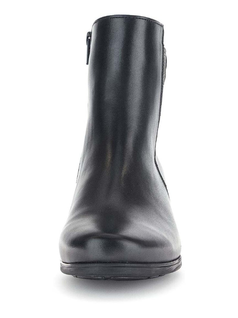 Bottines  en combinaison cuirs Noir Noir - Kiabi