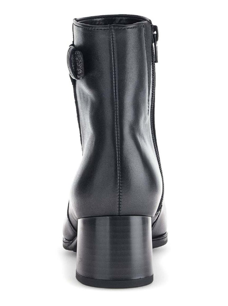 Bottines  en combinaison cuirs Noir Noir - Kiabi