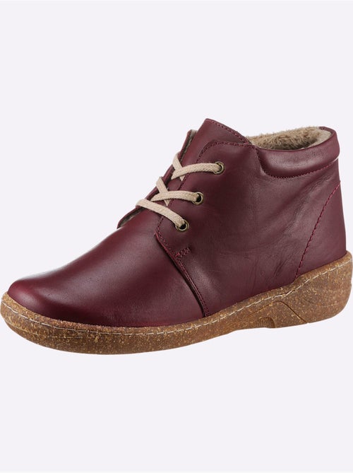 Bottines en cuir à lacets avec doublure textile douce - taille standard - witt - Kiabi