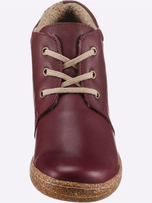 Bottines en cuir à lacets avec doublure textile douce - taille standard - witt - Kiabi