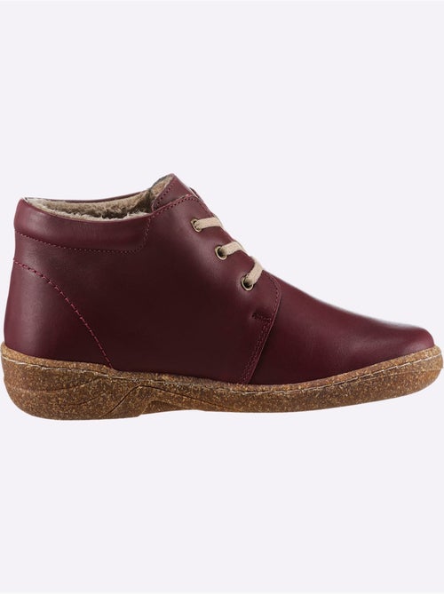 Bottines en cuir à lacets avec doublure textile douce - taille standard - witt - Kiabi