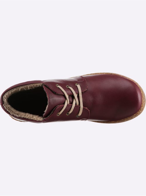 Bottines en cuir à lacets avec doublure textile douce - taille standard - witt - Kiabi