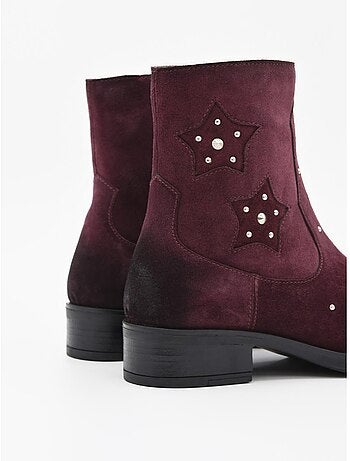 Bottines en cuir à talons pour femme Purapiel, couleur