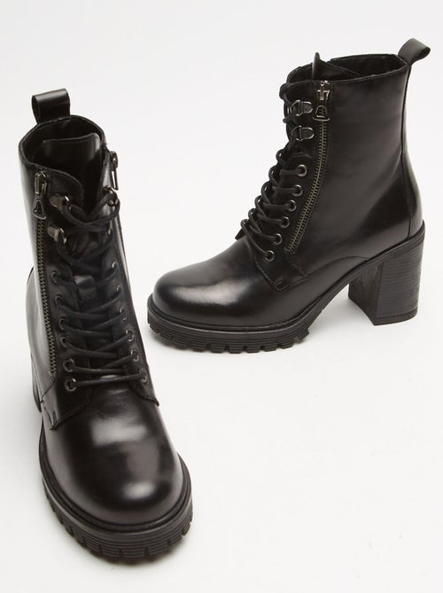 Bottines en cuir avec lacets BATA - Kiabi
