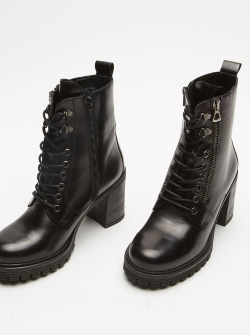 Bottines en cuir avec lacets BATA - Kiabi