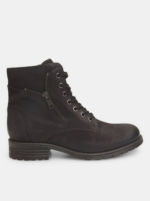 Bottines en cuir avec lacets et zip BATA - Kiabi