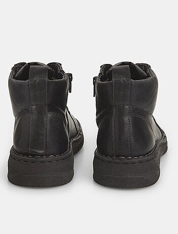 Bottines en cuir avec lacets et zip BATA