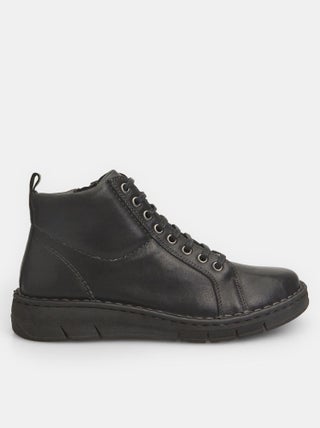 Bottines en cuir avec lacets et zip BATA