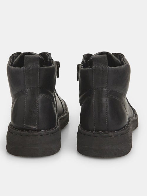 Bottines en cuir avec lacets et zip bata - Kiabi