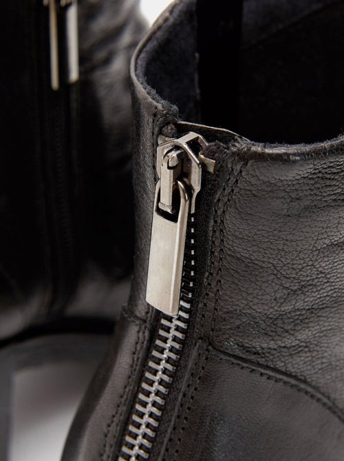 bottines en cuir avec large talon BATA - Kiabi