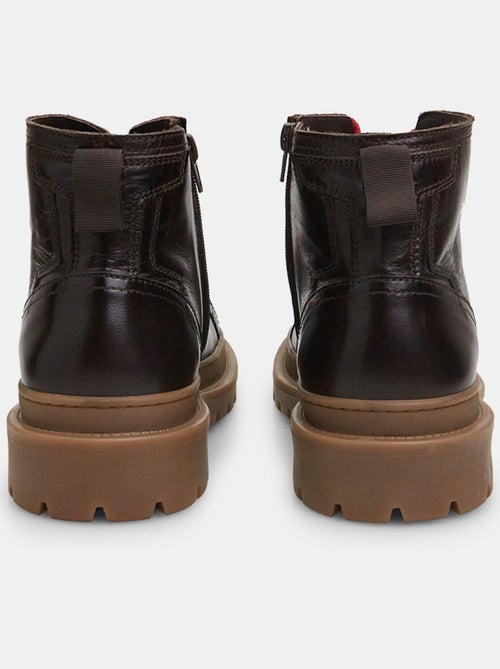 Bottines en cuir avec semelle crantée BATA - Kiabi