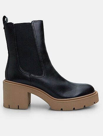 Bottines en cuir avec talon moyen BATA