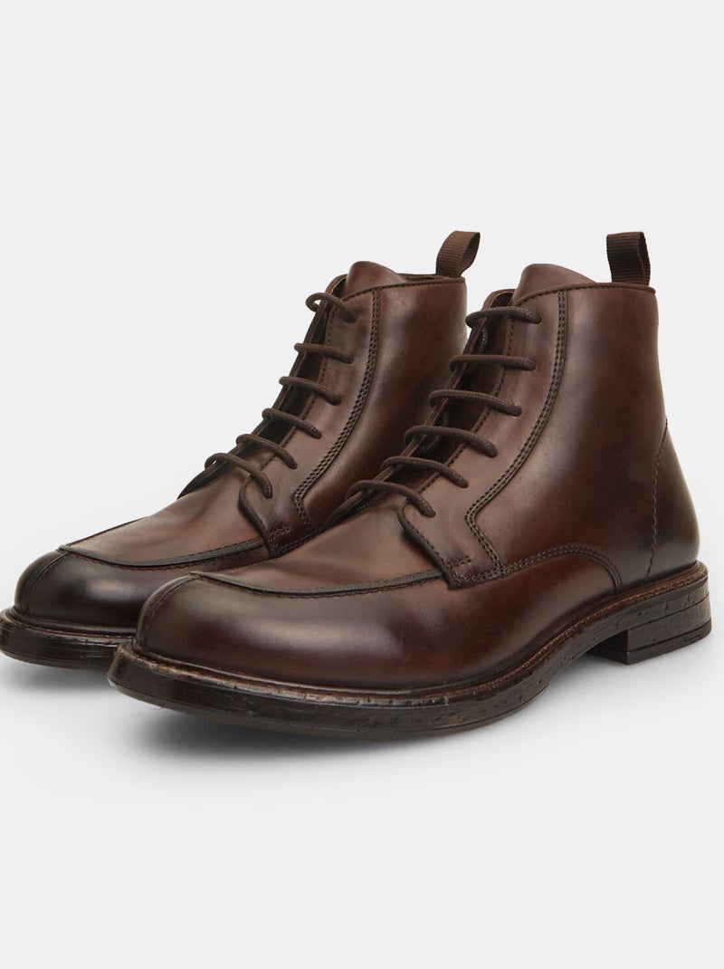 Bottines en cuir BATA Marron - Kiabi