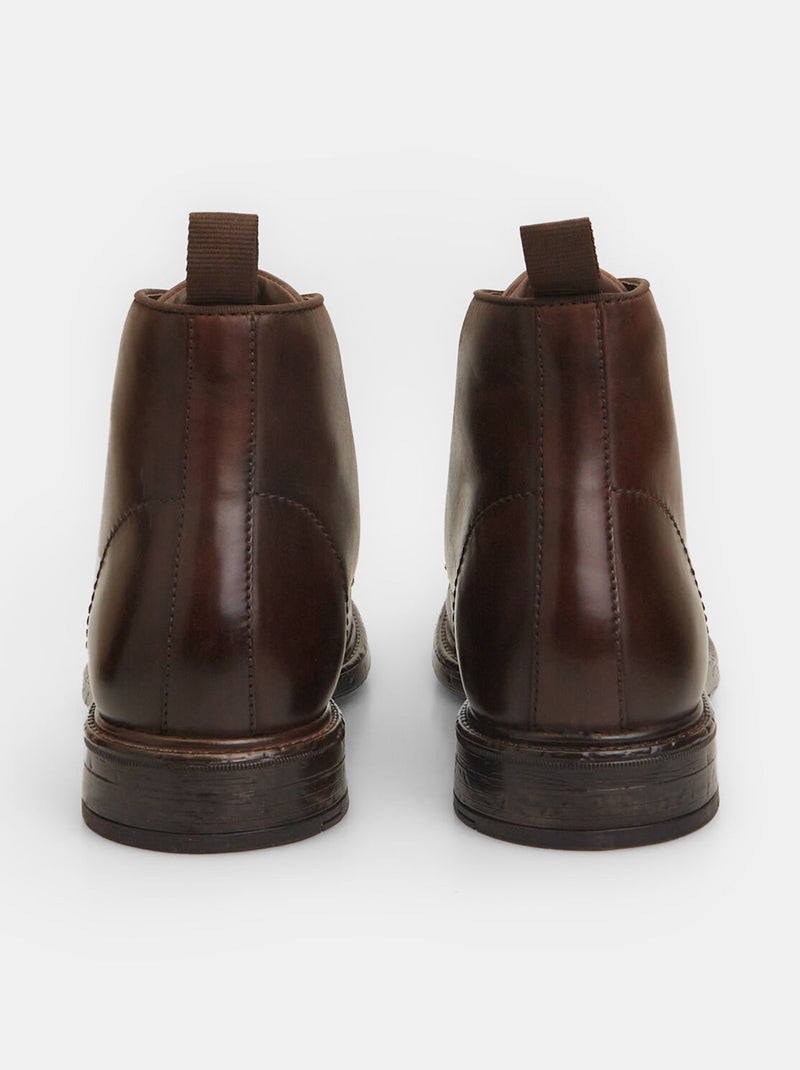 Bottines en cuir BATA Marron - Kiabi