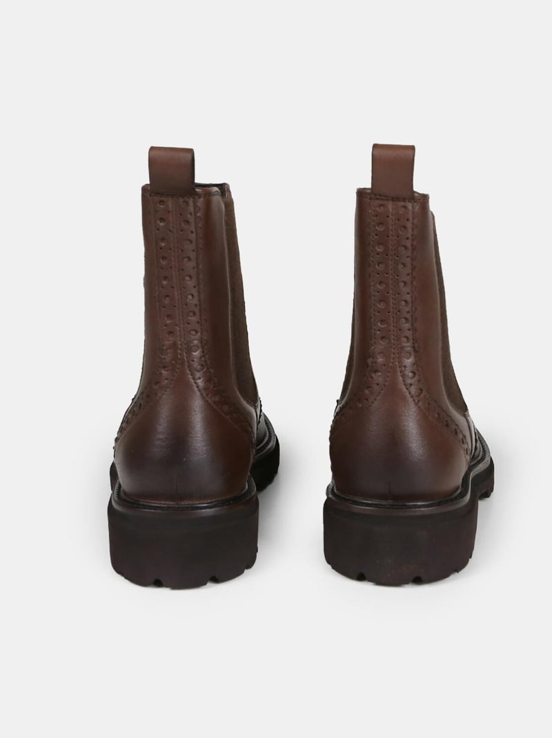 Bottines en cuir BATA Marron - Kiabi