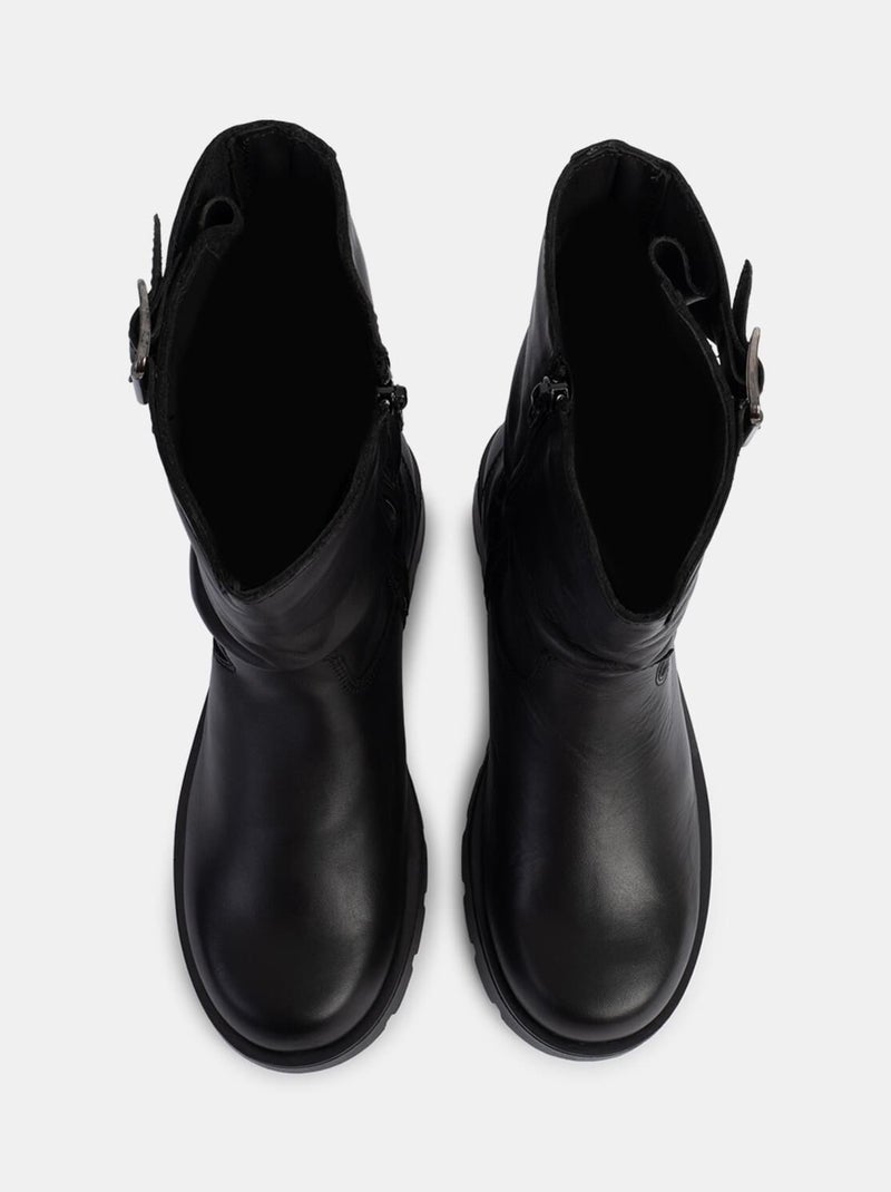 Bottines en cuir BATA Noir - Kiabi