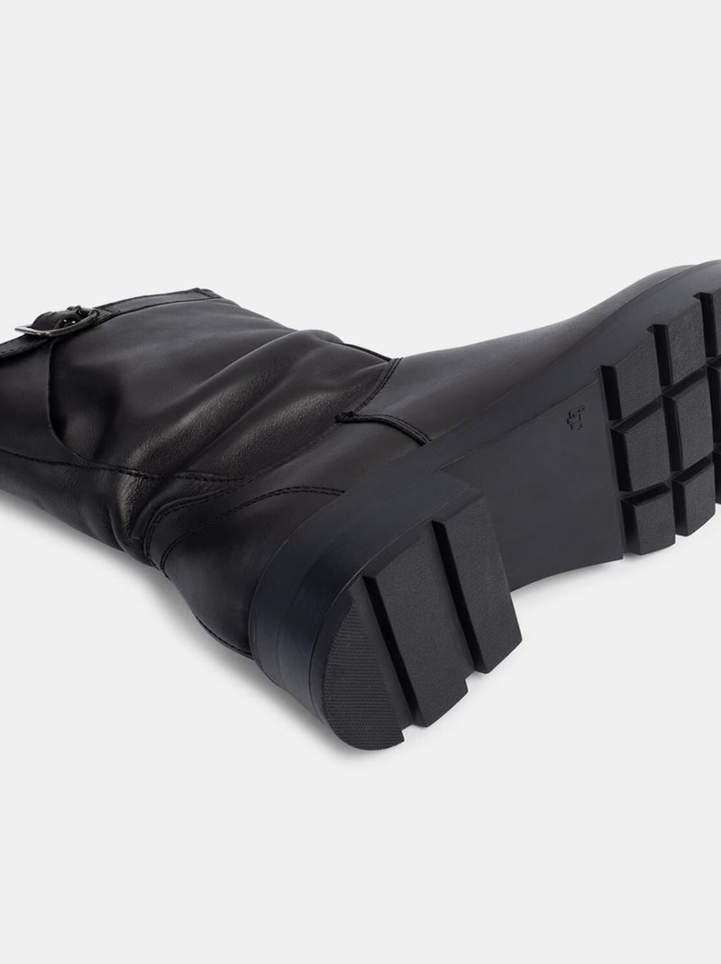 Bottines en cuir BATA Noir - Kiabi