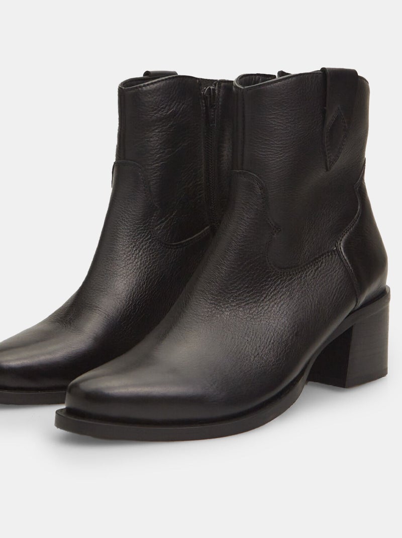 Bottines en cuir  BATA Noir - Kiabi
