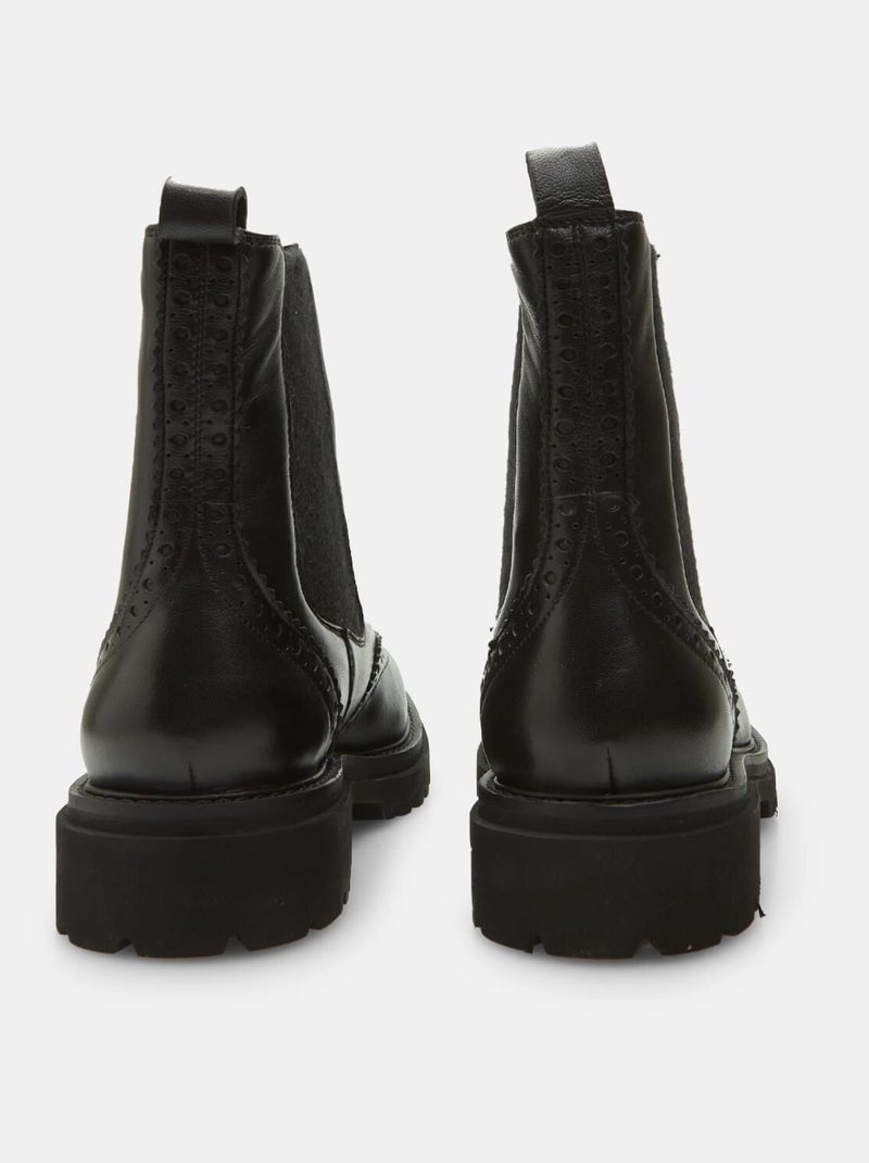 Bottines en cuir BATA Noir - Kiabi