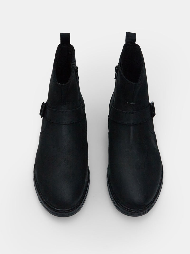 Bottines en cuir Bata Red Label Noir - Kiabi