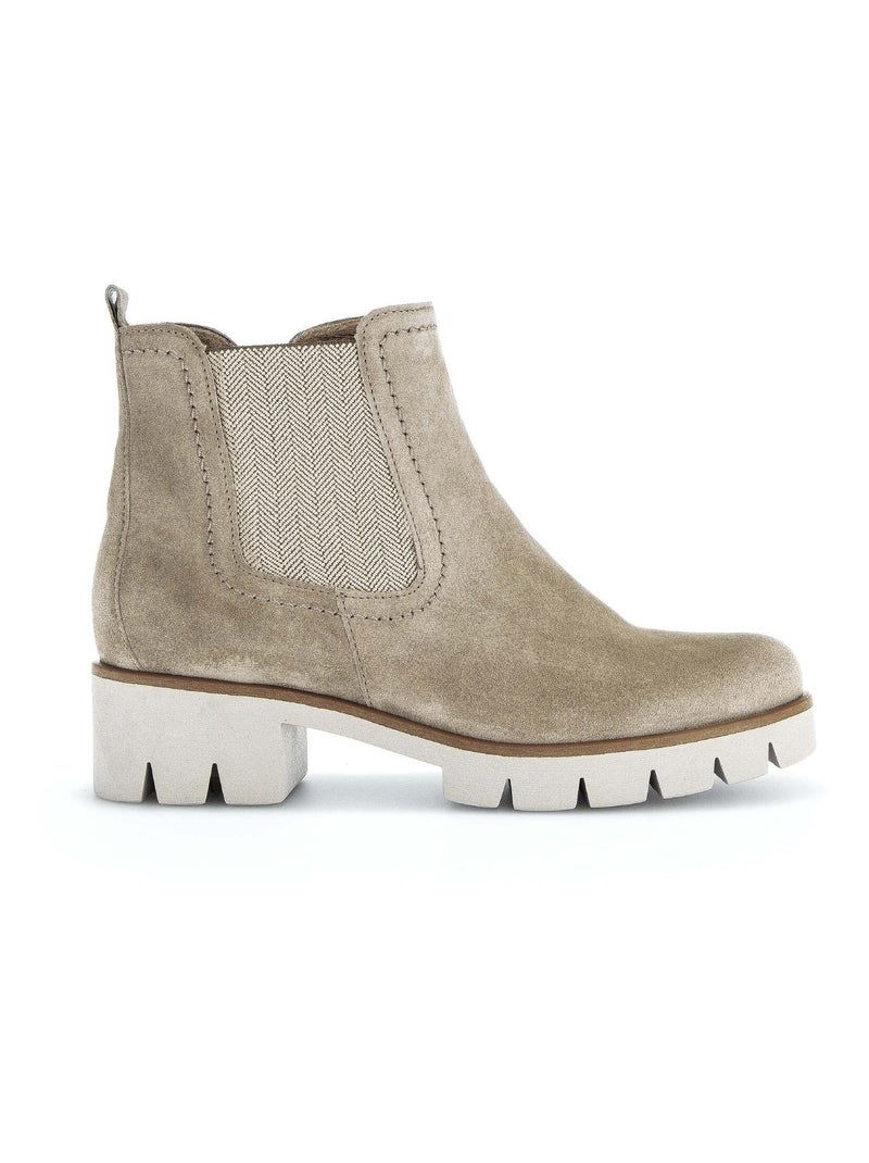 Bottines  en cuir Beige - Kiabi