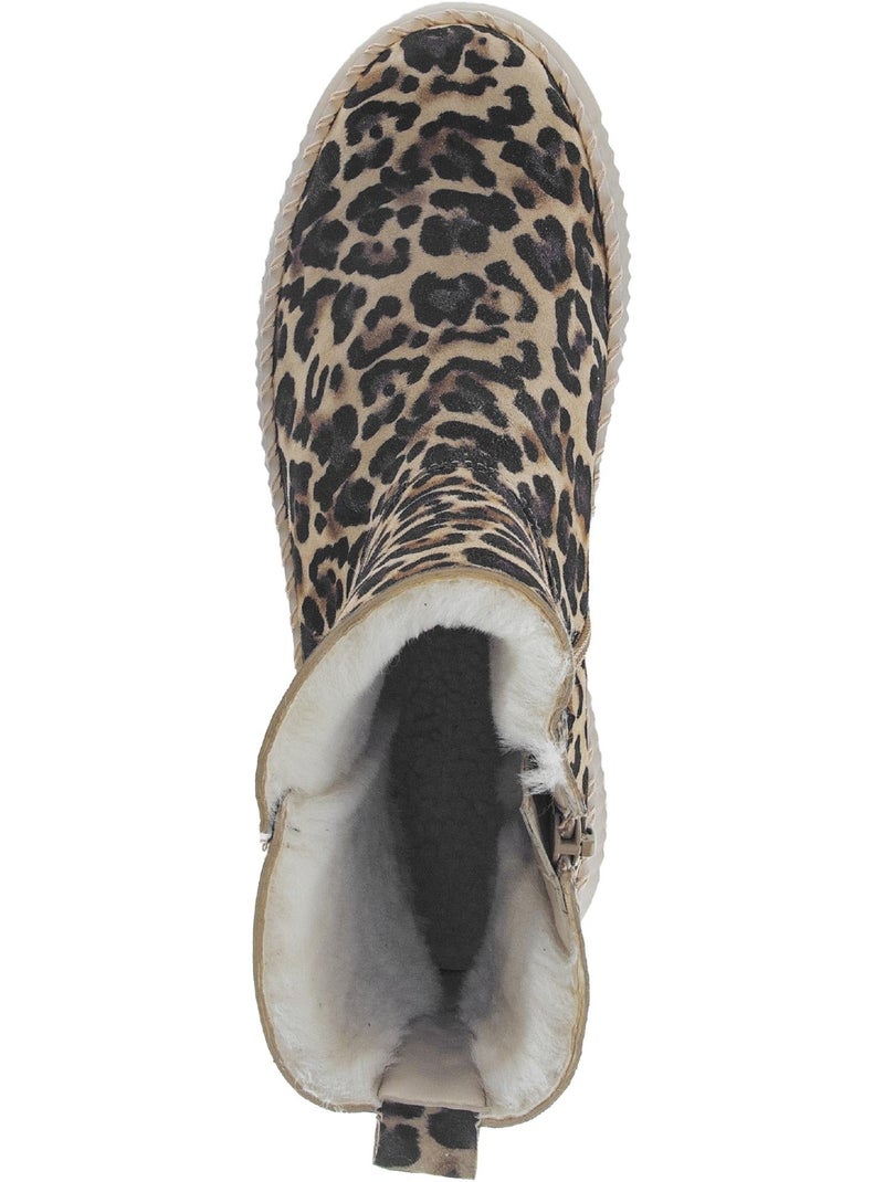 Bottines  en cuir Beige - Kiabi