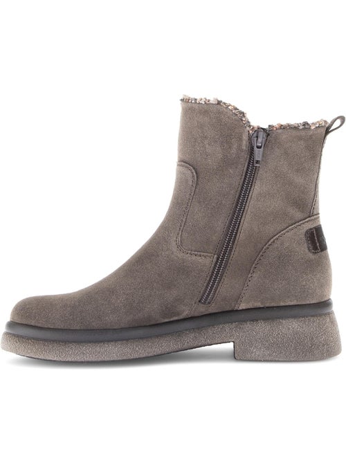 Bottines en cuir et textile combinés - Kiabi Bottines en cuir et textile combinés - Kiabi