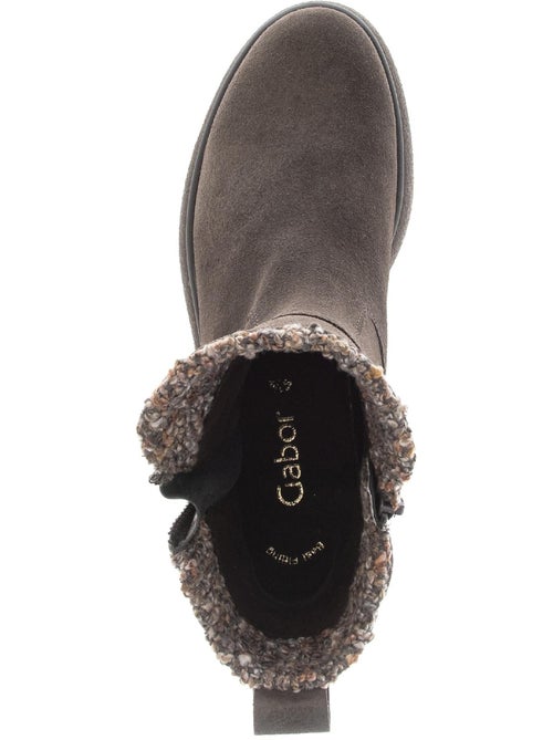 Bottines en cuir et textile combinés - Kiabi Bottines en cuir et textile combinés - Kiabi