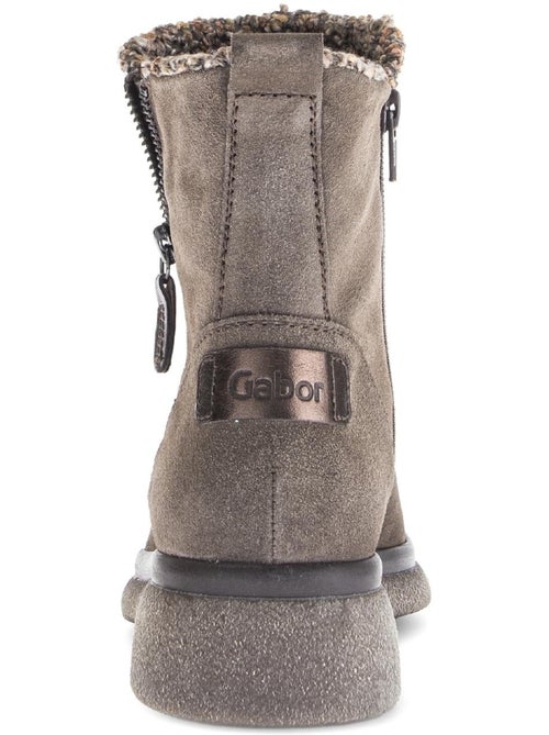 Bottines en cuir et textile combinés - Kiabi Bottines en cuir et textile combinés - Kiabi