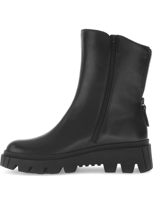 Bottines en cuir et textile combinés - Kiabi Bottines en cuir et textile combinés - Kiabi