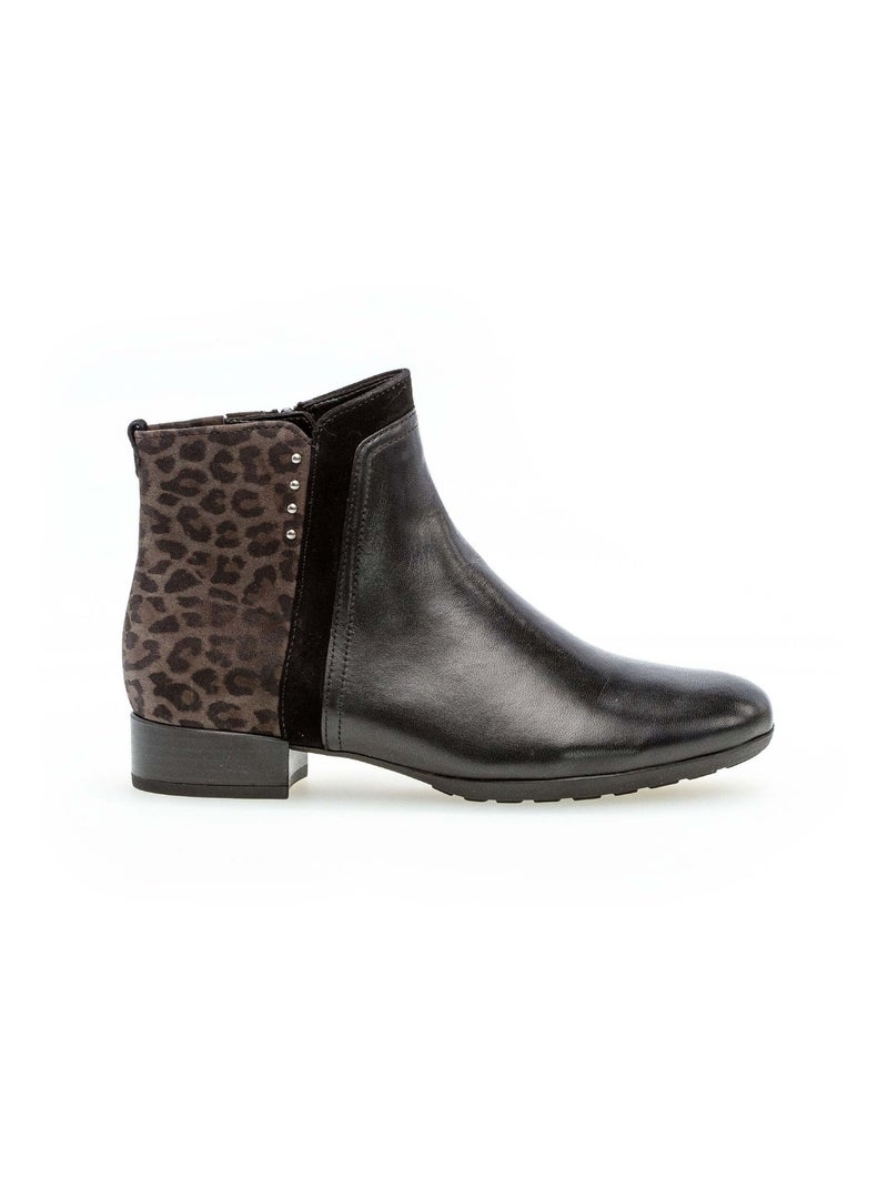 Bottines  en cuir Gabor Noir Noir - Kiabi