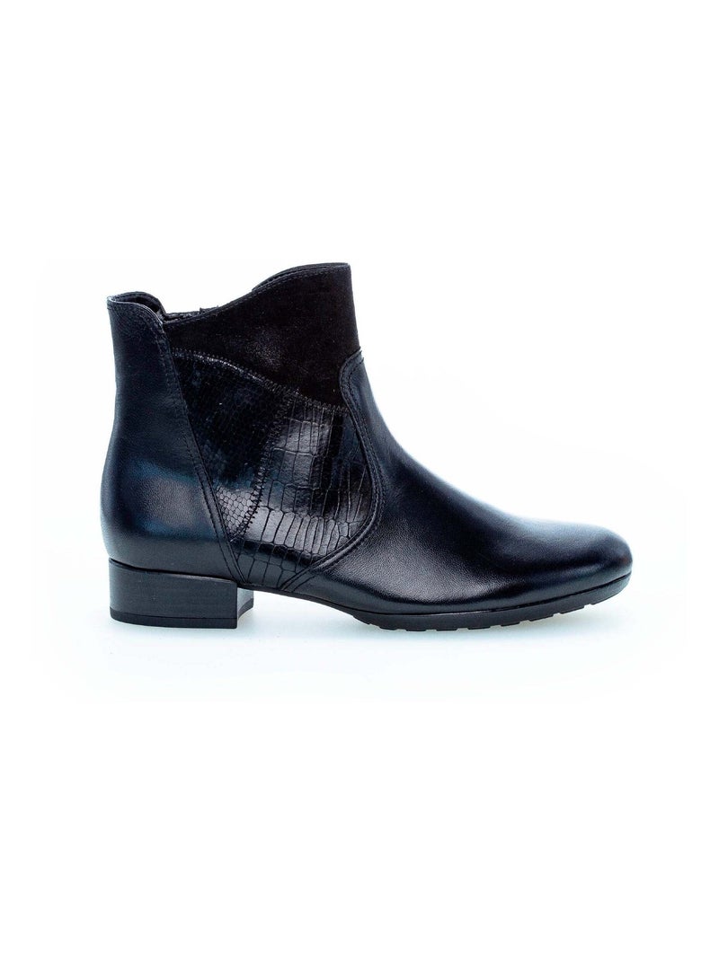 Bottines  en cuir Gabor Noir Noir - Kiabi