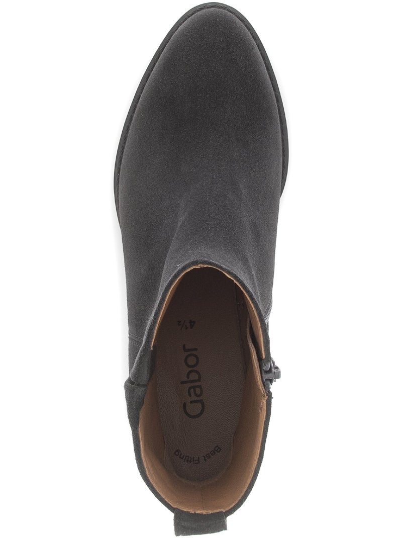 Bottines  en cuir Gris - Kiabi