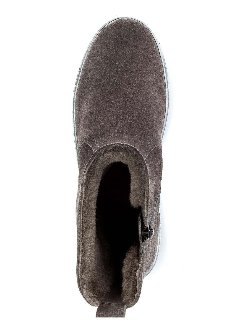 Bottines  en cuir Gris Gris - Kiabi