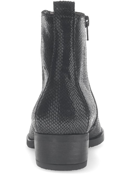 Bottines  en cuir imprimé reptile - Kiabi