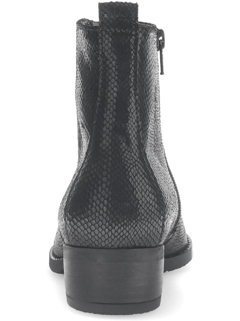 Bottines  en cuir imprimé reptile Noir - Kiabi