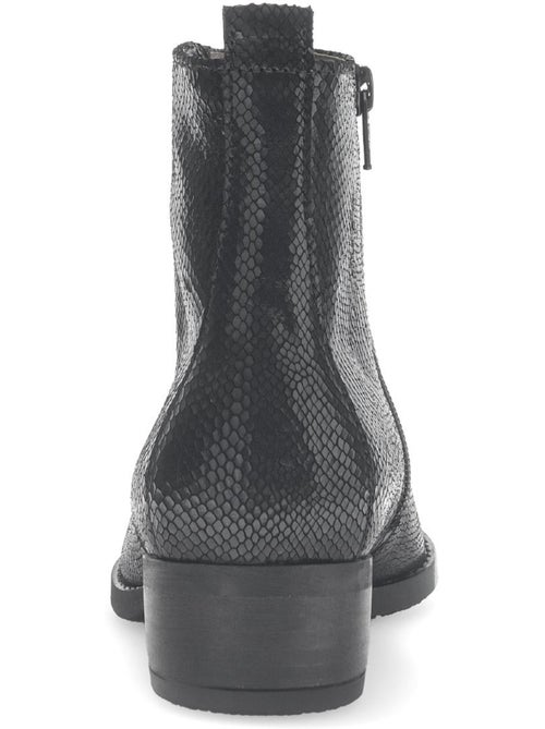 Bottines  en cuir imprimé reptile - Kiabi