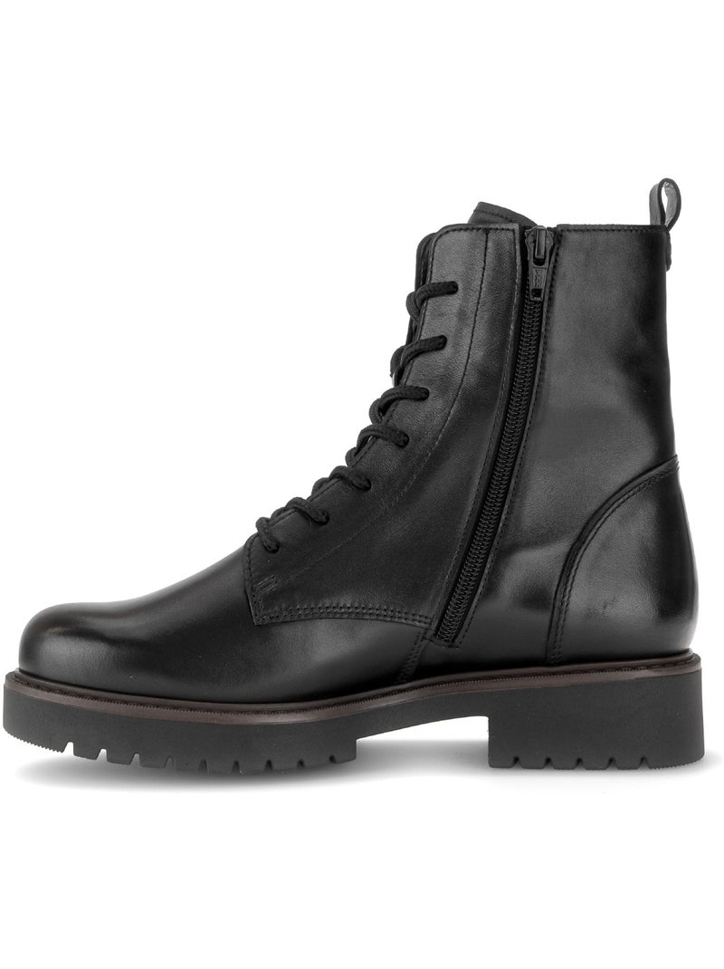 Bottines  en cuir lisse (adaptée hallux valgus) Noir Noir - Kiabi
