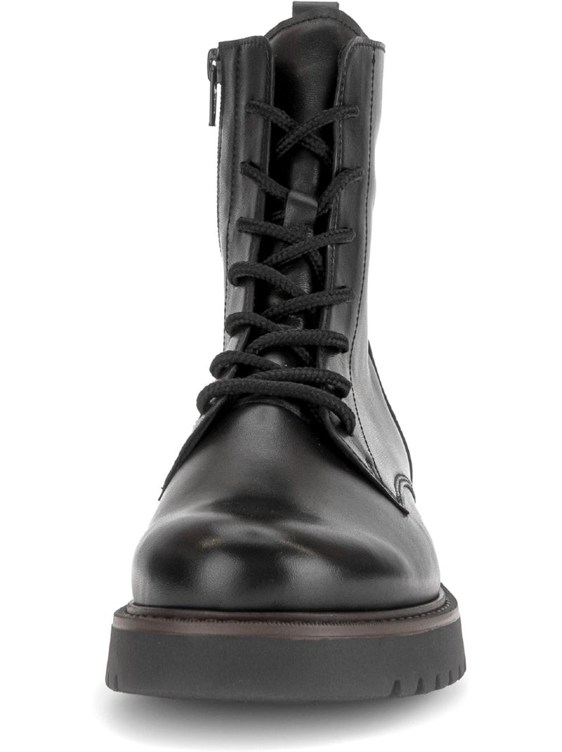 Bottines  en cuir lisse (adaptée hallux valgus) Noir Noir - Kiabi