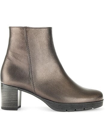 Bottines en cuir lisse