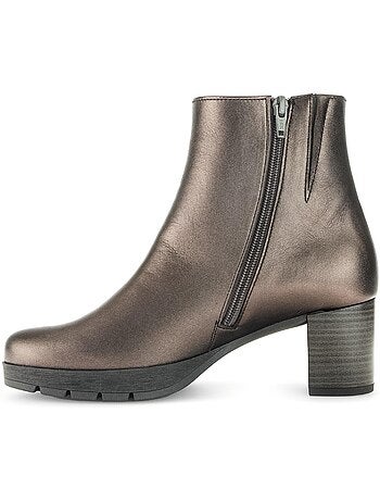 Bottines en cuir lisse