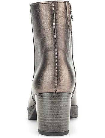 Bottines en cuir lisse