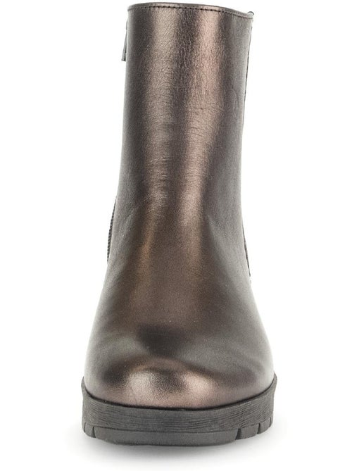 Bottines en cuir lisse - Kiabi